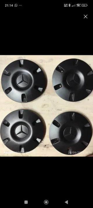 Tapacubos Mercedes Negro Mate (4 unidades)