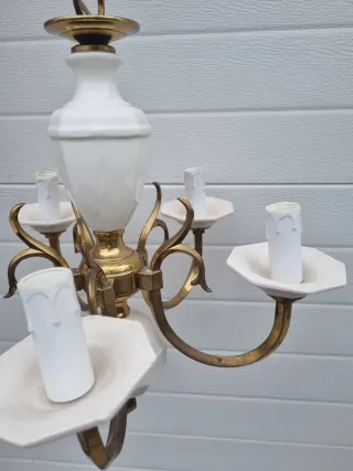 Lámpara de bronce y cerámica