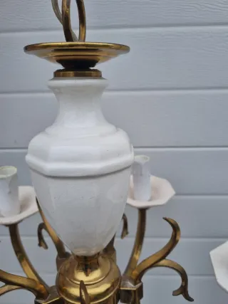 Lámpara de bronce y cerámica