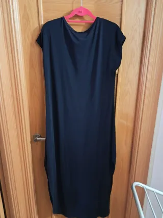 Vestido SHEIN negro manga corta largo