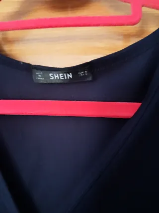 Vestido SHEIN negro manga corta largo