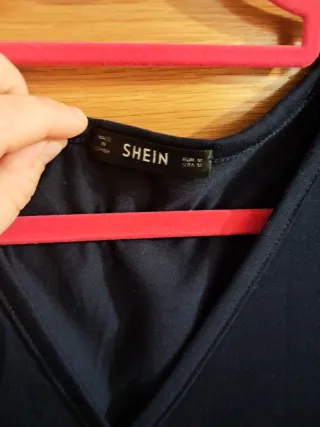 Vestido SHEIN negro manga corta largo