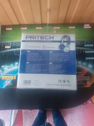 Auriculares Pritech Novos Azul/Branco