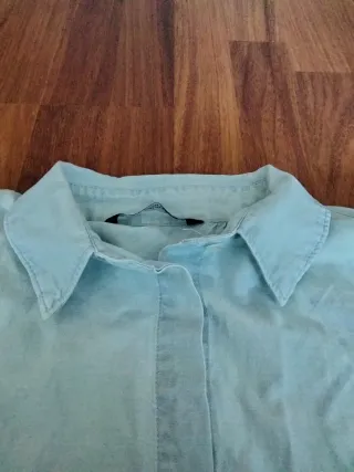 Camisa Zara Crop-Top Azul