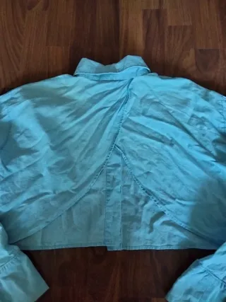 Camisa Zara Crop-Top Azul