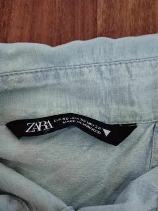 Camisa Zara Crop-Top Azul