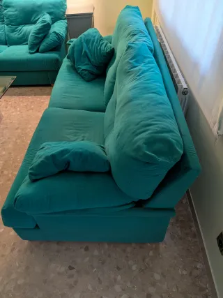 Sofá 3+2 plazas microfibra verde