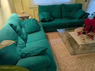 Sofá 3+2 plazas microfibra verde