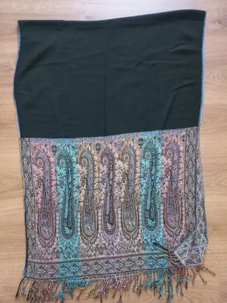 Bufanda pashmina mujer estampado azul lila