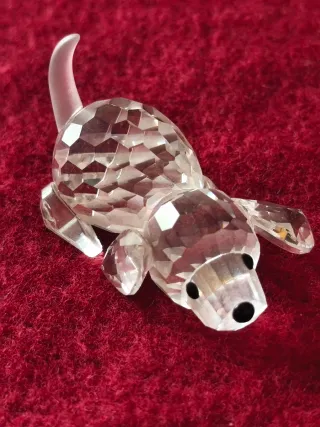 Figuras cristal Swarovski perrito y cría