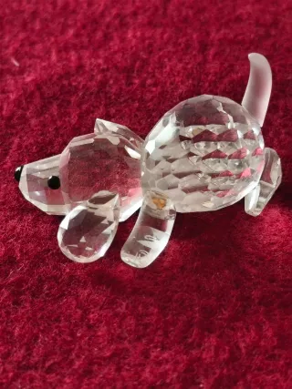 Figuras cristal Swarovski perrito y cría