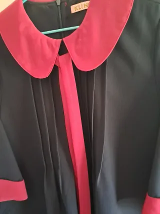 Vestido corto azul marinoy rojo