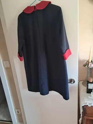 Vestido corto azul marinoy rojo