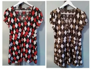 Vestido rombos manga corta