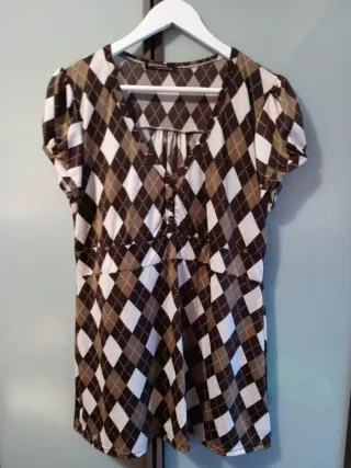 Vestido rombos manga corta