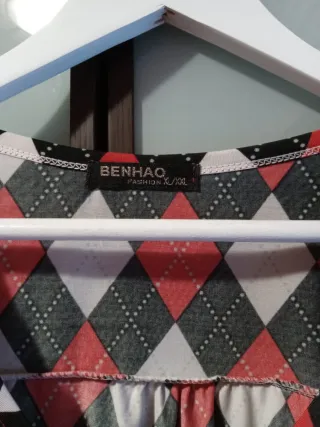 Vestido rombos manga corta