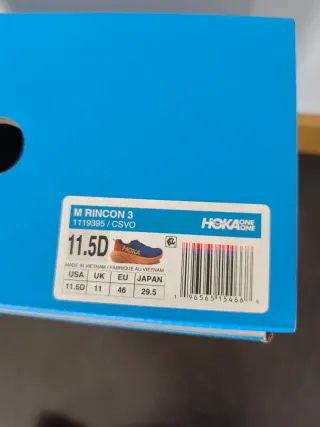 Hoka Rincon 3 Talla 46 Azul/Naranja