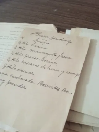 Manuscrito recetas cocina gastronomía reposteria