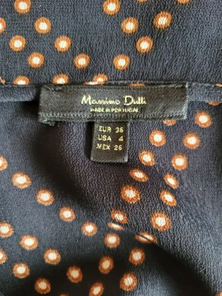 Vestido Massimo Dutti Talla 36 Negro/Rosa