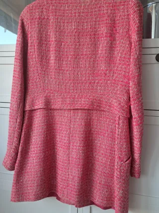 Chaqueta Zara Tweed Rosa