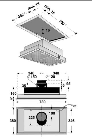 Campana Extractora Balay 40-50cm 560m3 extraccion.