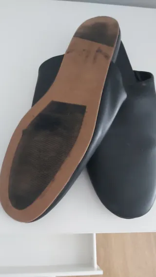 Zapatillas de piel casa negras Unisex