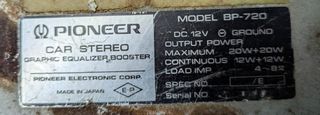 Equalizzatore Grafico Auto Pioneer BP-720 Anni 80