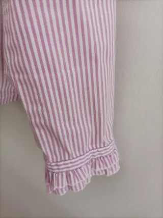 Camisa rayas rosa y blanco con detalles