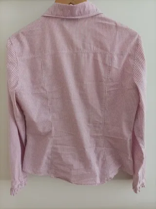 Camisa rayas rosa y blanco con detalles