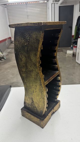 Porta CD Vintage Dorado Madera 49 x 19 cms