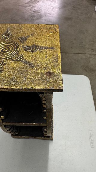 Porta CD Vintage Dorado Madera 49 x 19 cms