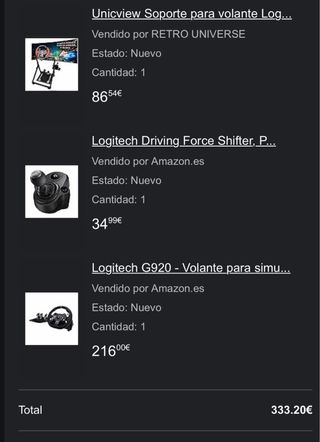 Logitech G920 + Palanca + Soporte Volante