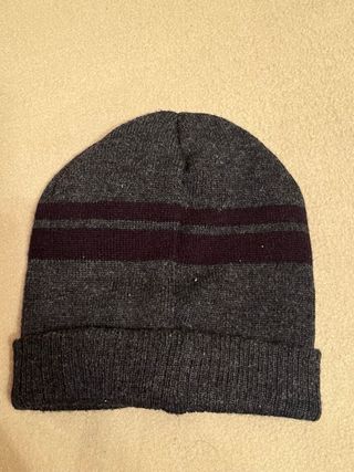 Gorro Lonsdale London Negro Gris Rayas