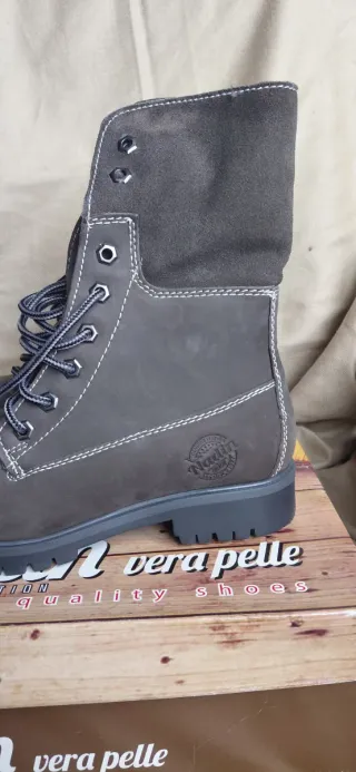 Stivaletti scarponcini grigio donna in vera pelle