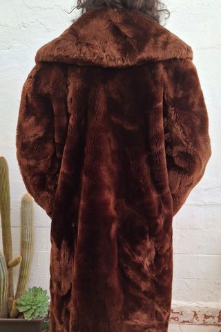 Abrigo piel marrón vintage