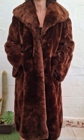 Abrigo piel marrón vintage
