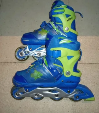 Patines en línea para niños azul y verde