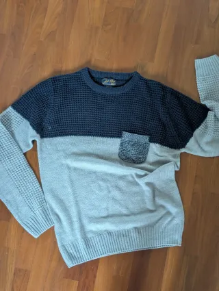 Maglione Asoot Clothing Blu/Grigio Taglia M