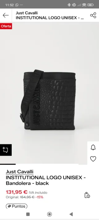 Bolso Bandolera Just Cavalli Negro Logo