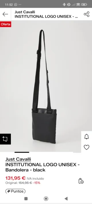 Bolso Bandolera Just Cavalli Negro Logo