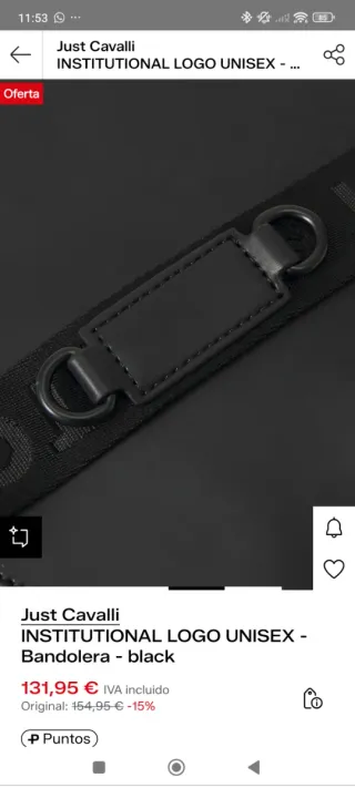 Bolso Bandolera Just Cavalli Negro Logo