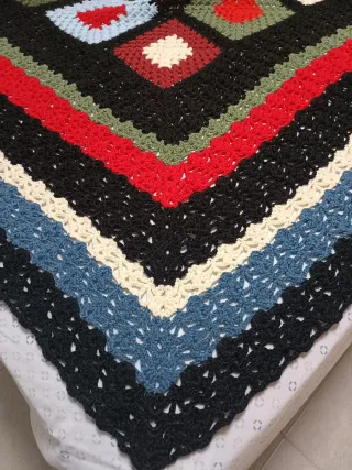 Colcha crochet multicolor