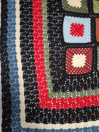 Colcha crochet multicolor