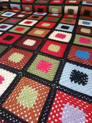Colcha crochet multicolor