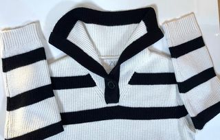 Maglione Zara Kids 9 anni righe nere bianche polo