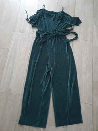 Mono Zara verde plisado