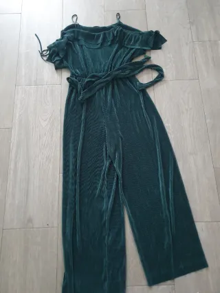 Mono Zara verde plisado