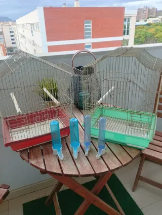 2 Jaulas con 2 comederos y 2 bebederos