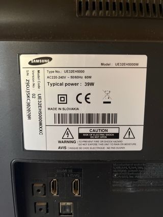 Televisión Samsung 32 Negra. Modelo UE32EH5000W