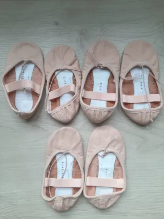 Lote zapatillas baile niña beige/rosa 25-26-27